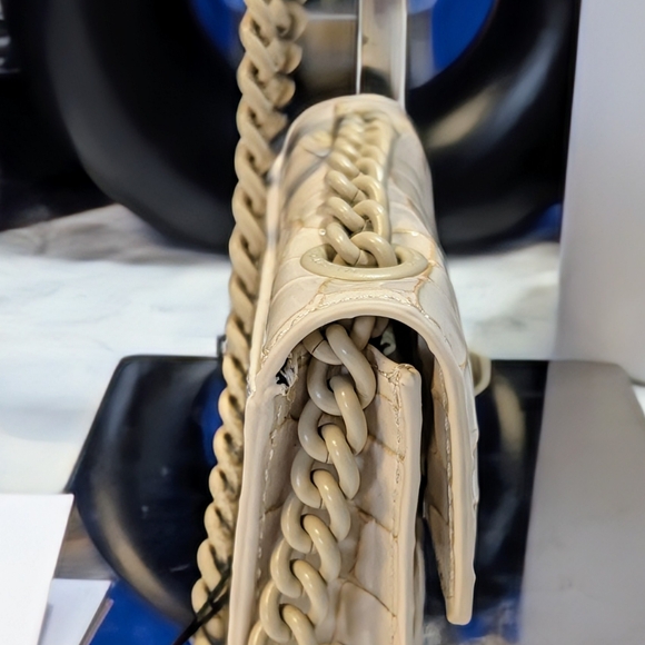 Kurt Geiger Micro Braxton Croc Embossed Shoulder/Crossbody Purse - Cream - Picture 5 of 9